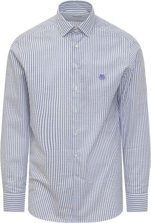 Etro Light Blue Regular Stripes Shirt
