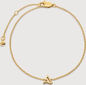 Monica Vinader Gold Initial A Chain Bracelet