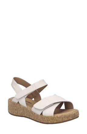 Josef Seibel Evita 03 Slingback Platform Wedge Sandal in White Leather at Nordstrom, Size 10-10.5Us