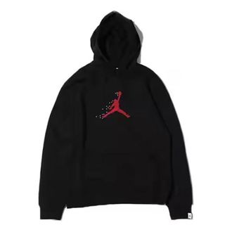 Air Jordan Holiday Fleece Pullover Hoodie Black Gym Red FD7466-010