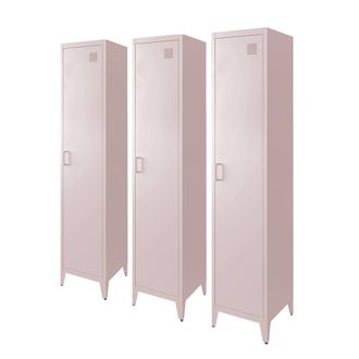 Sweeek Armario dormitorio industrial con 4 almacenamientos, set de 3, rosa