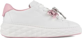 Jimmy Choo London Diamond Light Maxi F sneakers met kristallen strik - Wit