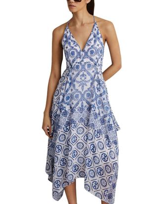 Reiss Tiller Tile Print Strappy Midi
