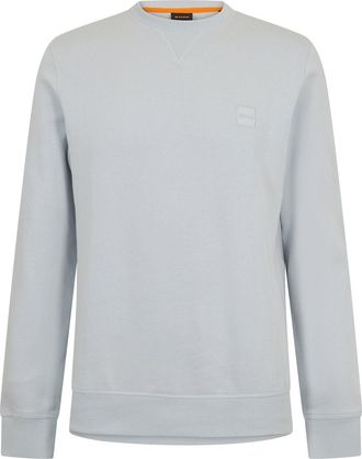HUGO BOSS Mens Westart Crew Sweatshirt, Premium Cotton in Pastel Grey - Size X-Large