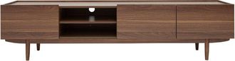 Miliboo Miliboo - Mueble tv con puertas de madera oscura 180 cm sanaa