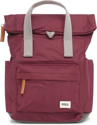 Roka London Canfield B Small Sustainable Nylon Backpack Burgundy, One Size