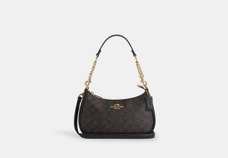 Coach Womens Teri Shoulder Bag in Brown | PVC