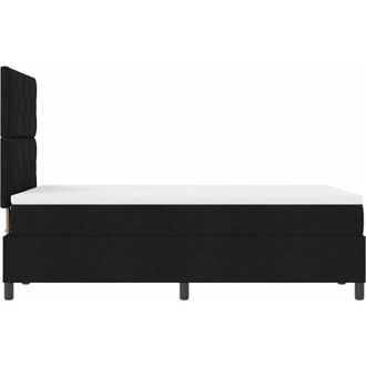 vidaXL Vidaxl - Cama Tipo Box Spring Con Colch&oacute;n Negro 120 X 200 Cm Tela