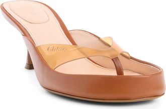 Chlo&eacute; Junie Kitten Heel Mule in Terracotta Brown at Nordstrom, Size 10.5Us
