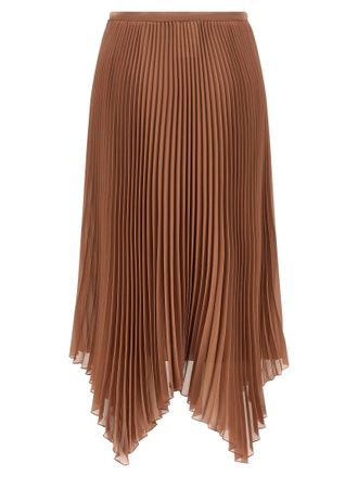 Valentino Garavani Pleated Georgette Skirt - Taupe