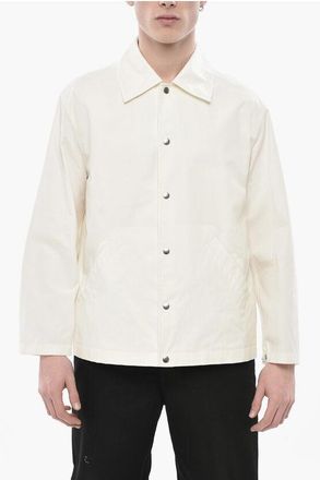 Jil Sander Cotton Poplin Overshirt with Printed Logo size 48
