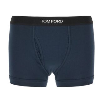 Tom Ford Calzoncillos B&oacute;xer de Algod&oacute;n con Banda con Logo - Underwear - Hombre - Azul - S