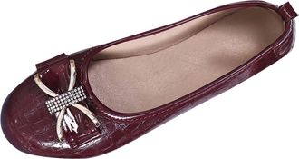 Generic Womens Flat Shoes Casual Bow Ballet Flats Round Toe Fashionable Lightweight Comfortable Slip On Dressy Shoes Business Office Work Leisure