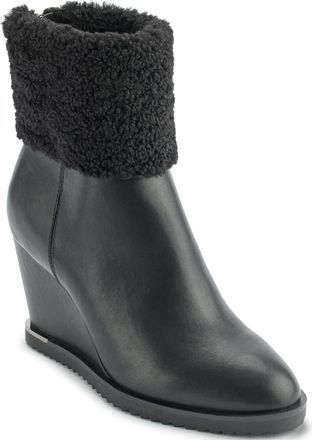 DKNY Powell Faux Shearling Lined Wedge Boot in Black at Nordstrom Rack, Size 7.5