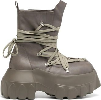 Rick Owens mega tractor boots - men - Leather/Leather/Rubber - 43 - Grey