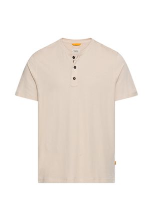Camel Active Henleyshirt CAMEL ACTIVE, Herren, Gr. 4XL, beige, Jersey, Obermaterial: 100% Baumwolle, bestickt, unifarben, normal h&uuml;ftbedeckend, Rundhals, Shirts He