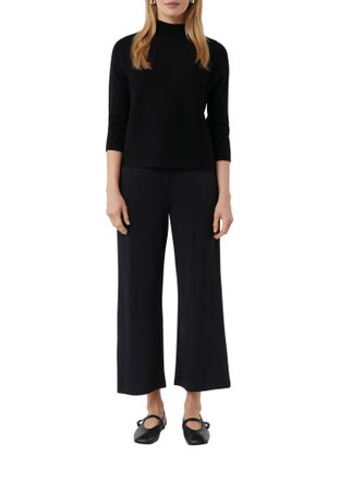 Comma Strickpullover COMMA, Damen, Gr. 36, schwarz, Strick, Obermaterial: 80% Viskose, 20% Polyamid, unifarben, regular fit taillenbedeckt, ohne Ausschnitt,