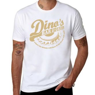 Generic Inspired Dinos Bar and Grill,Mens T-Shirt White-Style XL