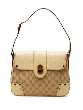 Gucci 2000-2015 GG Canvas Turnlock shoulder bag - women - Canvas/Calf Leather/Leather - One Size - Brown