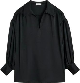 By Malene Birger Dames, Blouses & Shirts, Zwart, Maat: S