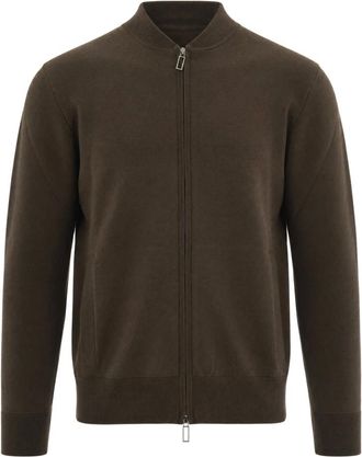 Paolo Pecora Cardigan con zip intera - - Knitwear - Uomo - Marrone - L