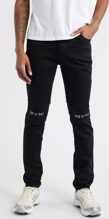 Rta Bryant Ripped Skinny Jeans in Black Rest In Peace at Nordstrom, Size 38