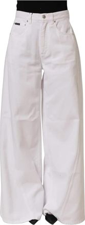 Dolce & Gabbana Wide Leg Denim Jeans - Dames - Loose Fit Jeans - Wit - XS - Denim - Jeans