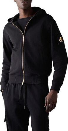 Moose Knuckles Hartsfield Cotton Zip Hoodie in Black at Nordstrom, Size Small