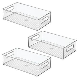 iDesign Plastic Stackable Fridge Bin with Handles, Set of 3, Clear, Made in USA at Nordstrom