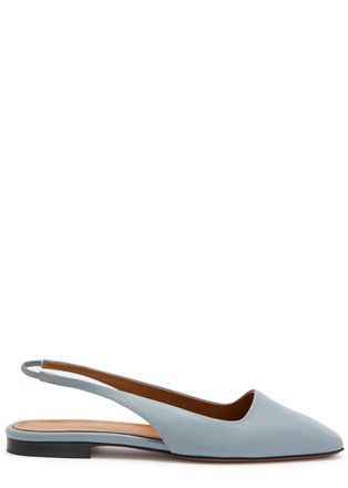 ATP Atelier Atp Atelier Plesio Leather Slingback Flats - Light Grey - 38 (IT38/ UK5)