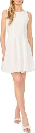 CeCe by Cynthia Steffe Fit and Flare Sleeveless Cotton Eyelet Dress in White at Nordstrom Rack, Size 14