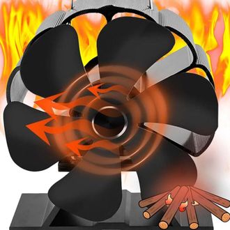 OEM Mini Ventilador De 6 Aspas Para Estufa, Funcionamiento Silencioso Y Autom&aacute;tico, Para Estufas, Quemadores De Le&ntilde;a Y Chimeneas. Ventilador De Estufa De 