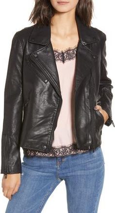 Blank NYC Faux Leather Moto Jacket in Onyx at Nordstrom Rack, Size X-Small