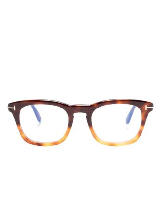 Tom Ford Eyewear gradient-effect tortoiseshell glasses - unisex - Acetate - 50 - Brown