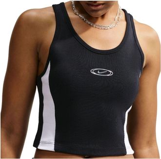 Nike (WMNS) Nike Sportswear Tight Cropped Tank Top Black White Metallic Silver IQ3162-010