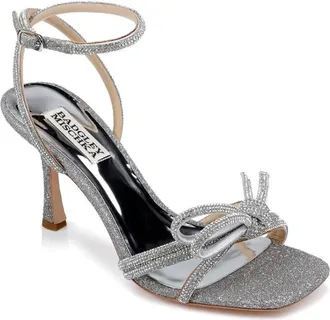 Badgley Mischka Effie Sandals Womens Silver Ankle Strap Heel ZOGG3811