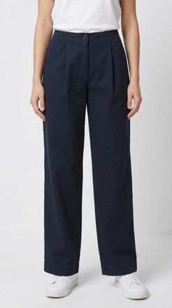 Boss Orange by Hugo Boss Chinohose BOSS ORANGE Taquina Premium Damenmode, Damen, Gr. 34, N-Gr, dunkelblau 408, Twill, Obermaterial: 98% Baumwolle, 2% Elasthan, unifarben, loos