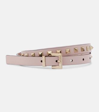 Valentino Garavani Cintura slim Rockstud in pelle
