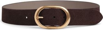 Favorite Daughter The Contour Suede Belt in Chocolate/Antique Brass at Nordstrom, Size Small