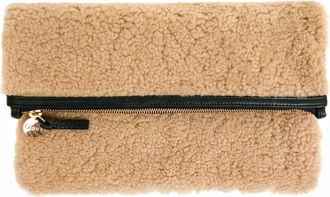 Clare Vivier Womens Foldover Clutch With Tabs In Cafe Au Lait