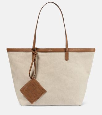 Toteme Leather-trimmed canvas tote bag