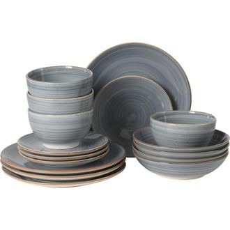 Gibson Home Stonebury Handpainted Stoneware Dinnerware Set in Blue at Nordstrom