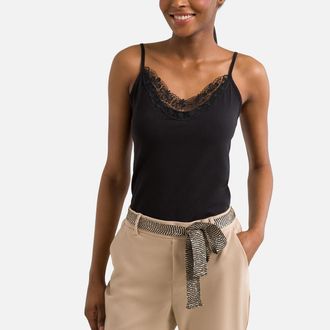 Vero Moda Tank top halslijn in kant