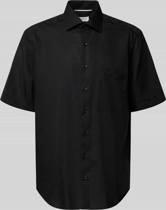 Eterna Relaxed Fit Freizeithemd im kurz&auml;rmeligen Design in Black, Gr&ouml;&szlig;e 40