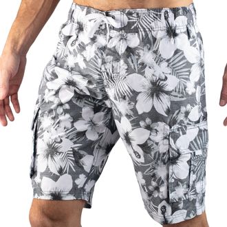 Kanu Surf Mens Floral Quick Dry Beach Board Shorts Swim Trunk, Dominica Charcoal, X-Large