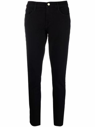 Frame Denim Le Garcon mid-rise skinny jeans - women - Cotton/AE/Elastane - 24 - Black