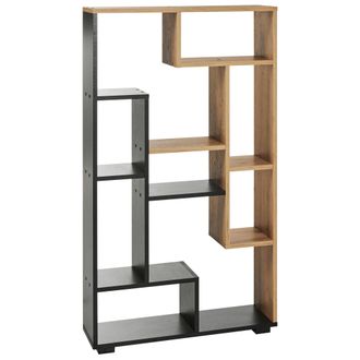 Beliani Estanter&iacute;a Sin Fondo Librer&iacute;a Madera Clara Negro Alma