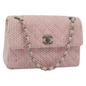 Chanel Pre-owned Vintage Canvas Shoulder Bag - Dames - Pre-owned - Roze - Maat: ONE Size