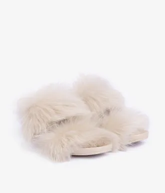 Pedro Garcia Double band churra in white fur sandal | Cissy | Fall winter 26 |