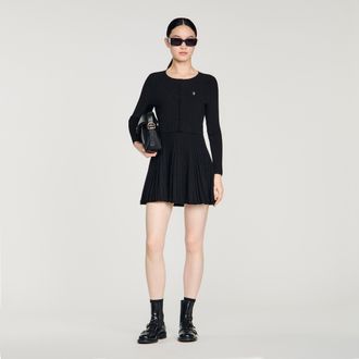 Sandro Pleated knit short dress